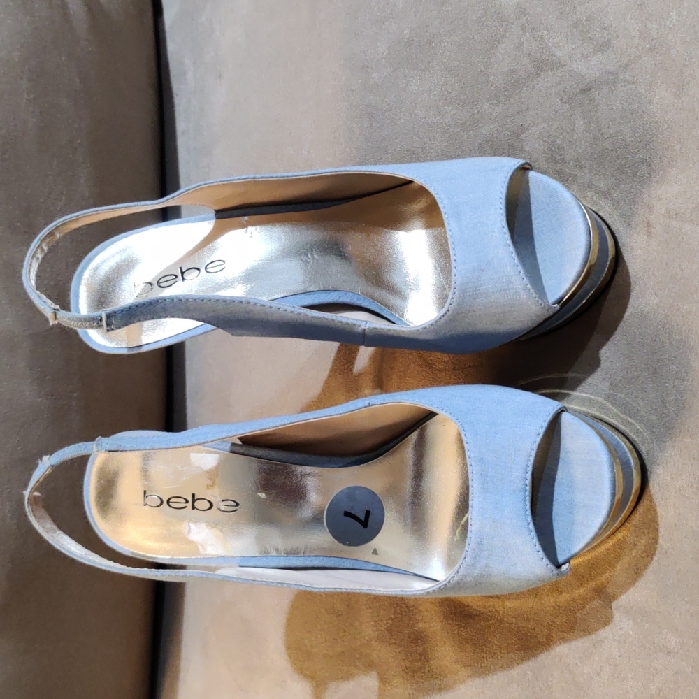 Bebe denim high heels